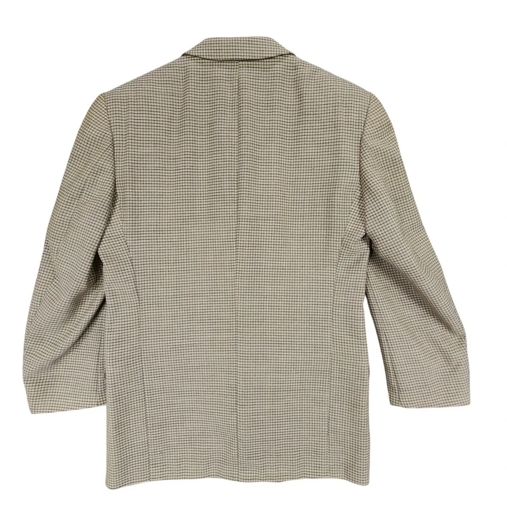Michael Gabrielle Blazer 40R Men Beige Nailhead Single Breast Canada Wool Preppy